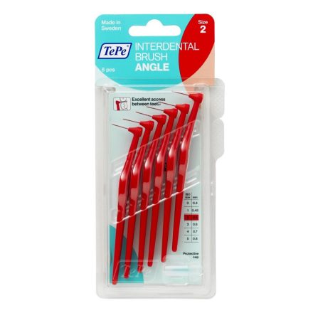 TePe interdental brush angle fogköztisztító kefe 6 db/csomag - 2-piros (0,5 mm)