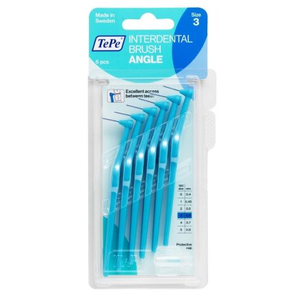 TePe interdental brush angle fogköztisztító kefe 6 db/csomag - 3-kék (0,6 mm)