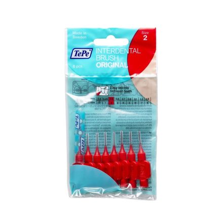 TePe Interdental brush original fogköztisztító kefe 8 db/csomag - 2-piros (0,5 mm)