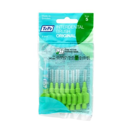 TePe Interdental brush original fogköztisztító kefe 8 db/csomag - 5-zöld (0,8 mm)