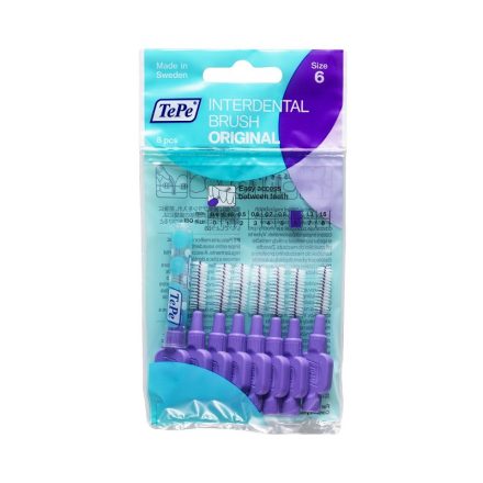 TePe Interdental brush original fogköztisztító kefe 8 db/csomag - 6-lila (1,1mm)