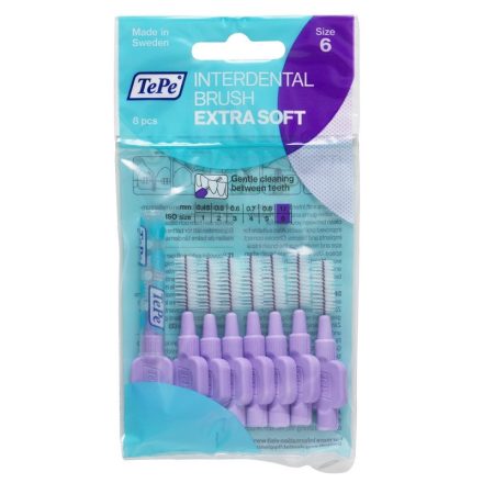 TePe Interdental brush extra soft fogköztisztító kefe 8 db/csomag - 6-lila (1,1 mm)