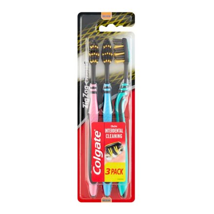 Colgate Zig Zag Charcoal aktív szenes fogkefe Trio pack - 3db