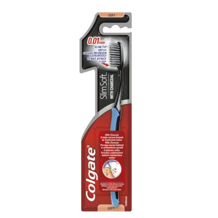 Colgate Slim Soft Charcoal fogkefe aktív szénnel - ultra soft