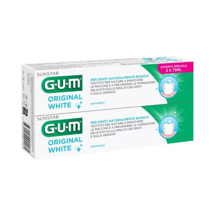 GUM Original White fogfehérítő fogkrém DUO csomag 2x75 ml