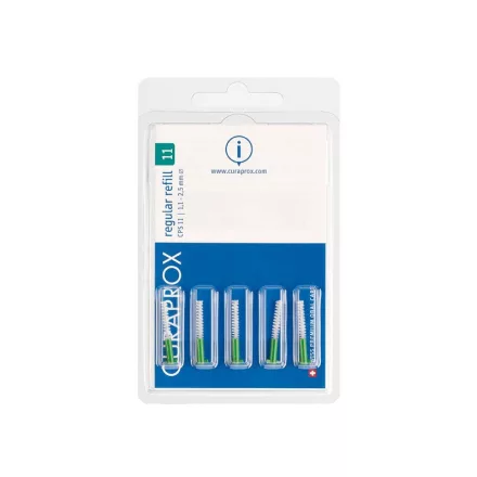 Curaprox Regular refill – pótfej csomag 5db - CPS 11-zöld (1,1 mm)