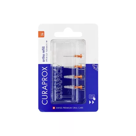 Curaprox Ortho refill – pótfej csomag 4db - CPS 14-narancs (kúpos 1,5 mm)
