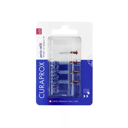 Curaprox Perio Plus fogköztisztító kefe utántöltő 4db - CPS 405 - piros