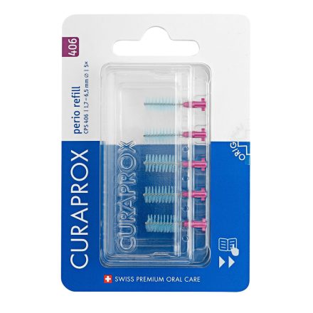 Curaprox Perio Plus fogköztisztító kefe 4db - CPS 406 - sötét rózsaszín