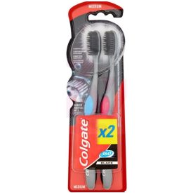   Colgate 360 Charcoal Black aktív szenes DUO fogkefe medium 2db