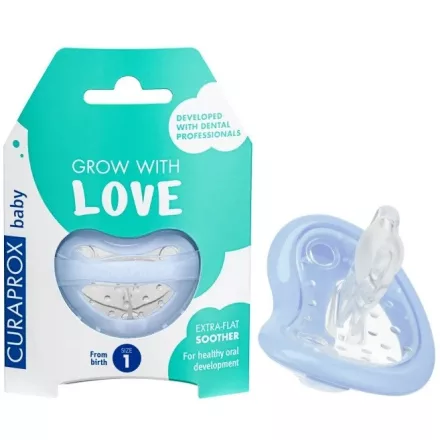 Curaprox Baby orthodonciás cumi Kék - 1. méret - 1-2,5 éves korig - 1db