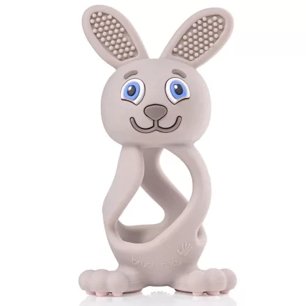 BRUSH-BABY Bobbie Bunny rágóka - szürke