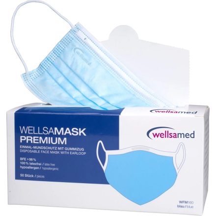 Wellsamask Colour line orvosi maszk 50db - kék