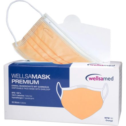 Wellsamask Colour line orvosi maszk 50db - narancs