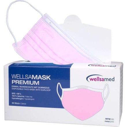 Wellsamask Colour line orvosi maszk 50db - pink