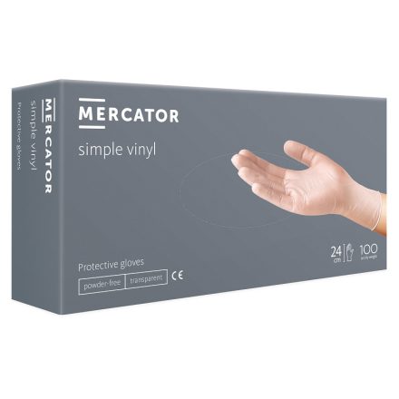 Vinyl kesztyű púdermentes 100db - L - Mercator Medical