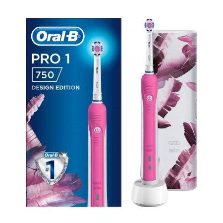 Oral-B Pro 1 750 Pink Design Edition elektromos fogkefe + útitok
