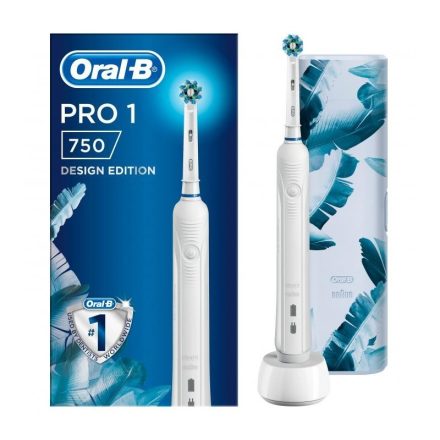 Oral-B Pro 1 750 White Design Edition elektromos fogkefe + útitok