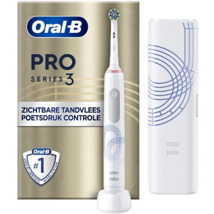 Oral-B PRO Series 3 White Design Edition elektromos fogkefe - utazótokkal