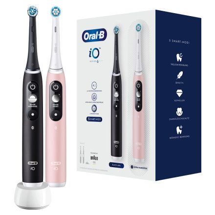 Oral-B iO Series 6 Black&Pink Duopack elektromos fogkefe csomag