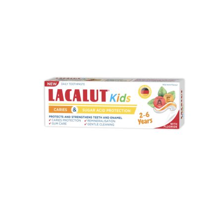Lacalut Kids gyermekfogkrém 2-6 éves korig 55ml - fogszuvasodás és cukor elleni védelemmel