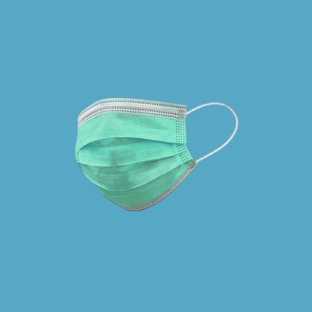 Mercator Medical egyszerhasználatos orvosi maszk gumis 3 rétegű 50db - zöld