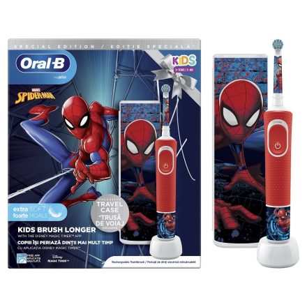 Oral-B D100 Vitality - Spiderman elektromos fogkefe + útitok