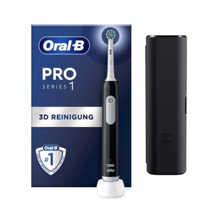 Oral-B PRO Series 1 Black Cross Action elektromos fogkefe + utazótok