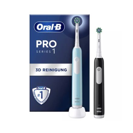 Oral-B PRO Series 1 Black&Blue Cross Action Duopack elektromos fogkefe csomag
