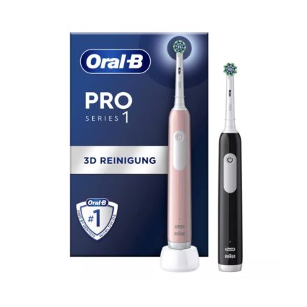 Oral-B PRO Series 1 Black&Pink Cross Action Duopack elektromos fogkefe csomag