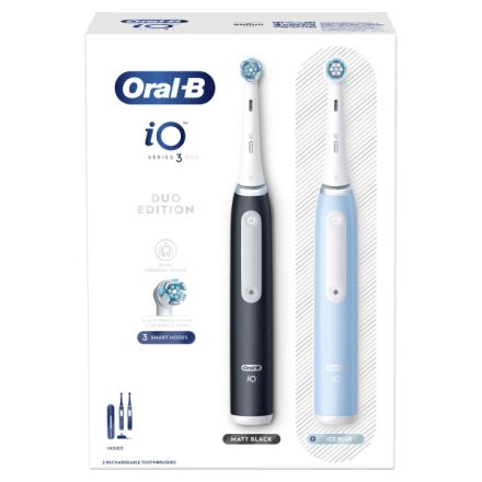 Oral-B iO Series 3 Matt Black&Blue Duopack elektromos fogkefe csomag
