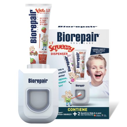 Biorepair Squeezy fogkrém adagoló + 2db gyermek fogkrém