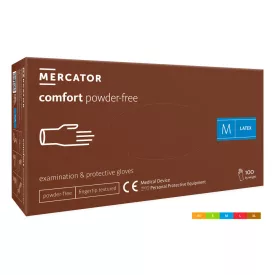 MERCATOR Comfort latex gumikesztyű púdermentes 100db - M