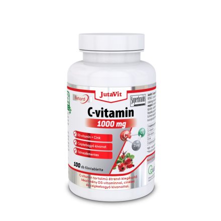 JutaVit C Vitamin 1000 mg nyújtott kioldódású csipkeb. + D3 vitamin + Cink - 100db
