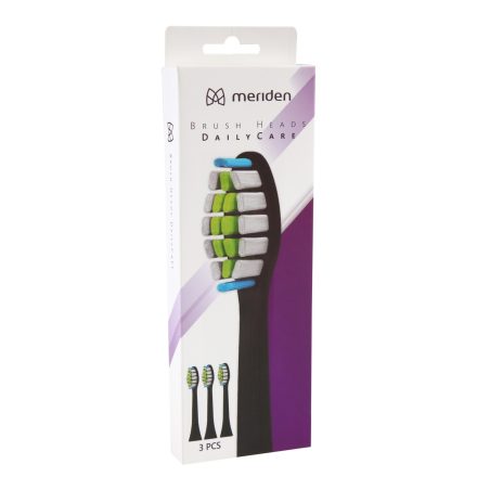 MERIDEN Sonic+ DailyCare pótfej 3db - Black