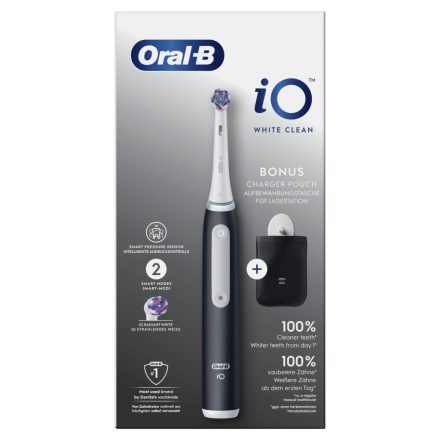 Oral-B iO Series 3 Black Radiant White (polírozó) elektromos fogkefe - töltő tasakkal