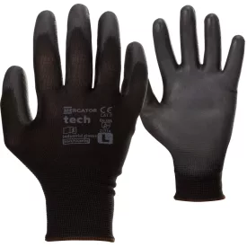  MERCATOR Tech black+black PU mártott munkavédelmi kesztyű 1pár - 9/L