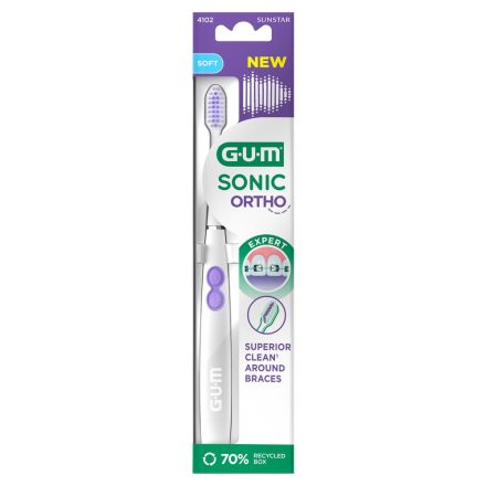 GUM Sonic Ortho elemes szónikus fogkefe - fehér-lila