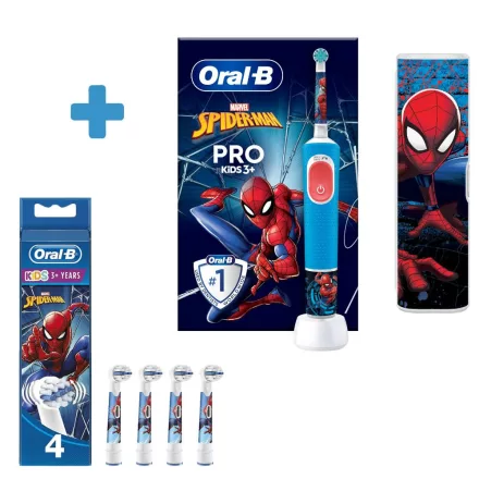 Oral-B PRO Kids Spiderman elektromos fogkefe Ajándék csomag