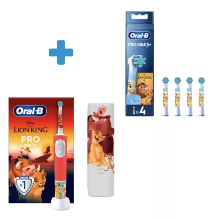 Oral-B PRO Kids Oroszlánkirály elektromos fogkefe Ajándék csomag