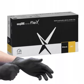  easyCARE nitrile Flex Black nitril kesztyű púdermentes 100 db - S