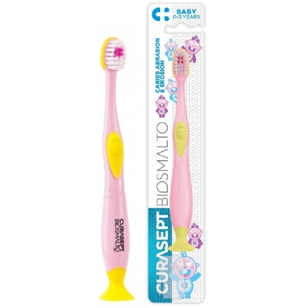 Biosmalto Baby fogkefe 0-3 éveseknek - pink Biosmalto Baby fogkefe 0-3 éveseknek - pink