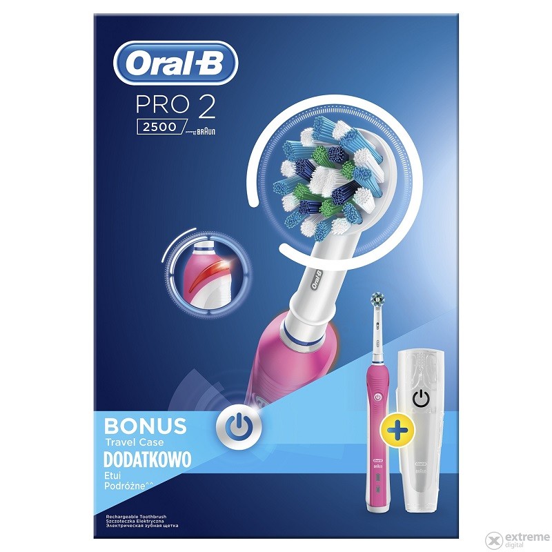 Oral-B PRO 2 2500 Pink elektromos fogkefe Oral-B PRO 2 2500 Pink elektromos fogkefe
