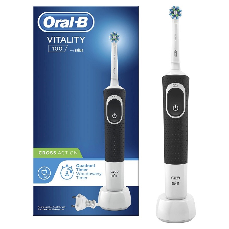 Oral-B D100 Vitality Black CrossAction elektromos fogkefe Oral-B D100 Vitality Black CrossAction elektromos fogkefe
