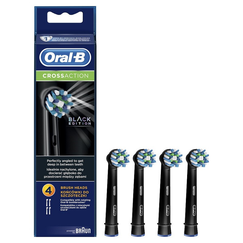 Oral-B EB50BK-4 CrossAction fekete pótfej 4db Oral-B EB50BK-4 CrossAction fekete pótfej 4db