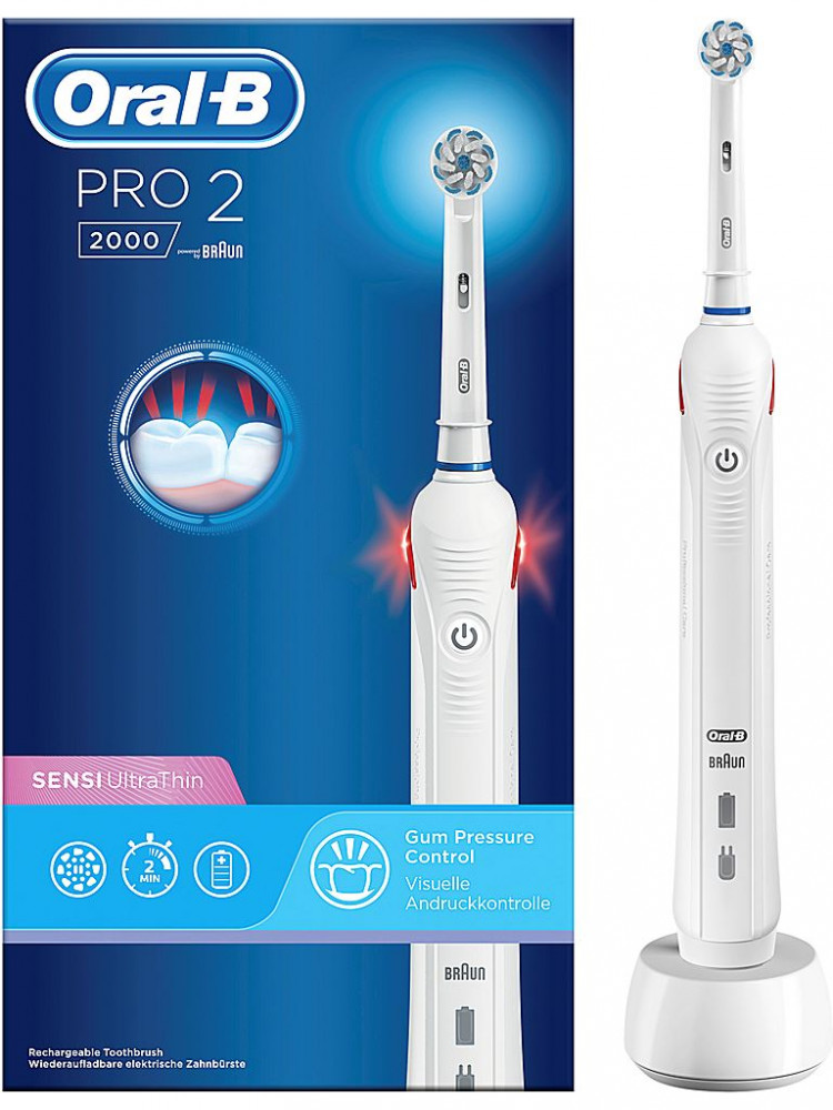 Oral-B PRO 2 2000 White Sensi UltraThin elektromos fogkefe Oral-B PRO 2 2000 White Sensi UltraThin elektromos fogkefe