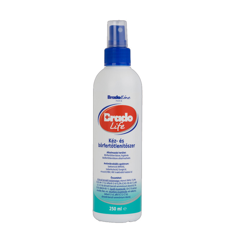 Bradolife kéz- és bőrfertőtlenítő pumpás 250ml Bradolife kéz- és bőrfertőtlenítő pumpás 250ml