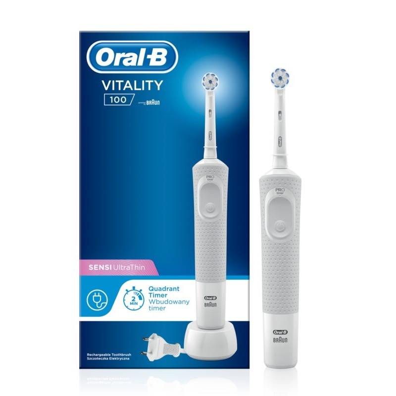 Oral-B Vitality D100 White Sensi UltraThin elektromos fogkefe Oral-B Vitality D100 White Sensi UltraThin elektromos fogkefe